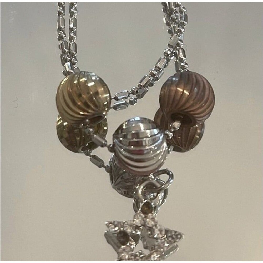 3 Rose & Yellow Gold Silver Plated Balls With Star & 2 Layered bracelet
